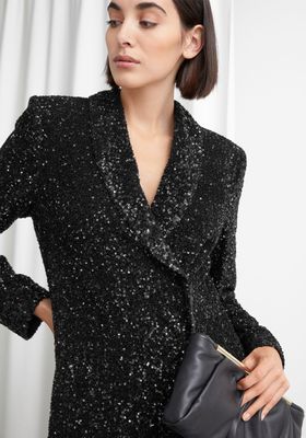 Sequin Double Breasted Blazer Dress