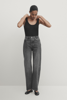 Straight Fit High-Waist Jeans