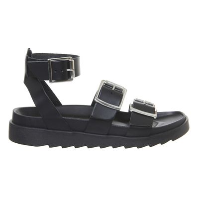 Stingray Strappy Cleated Sandals Black Leather from Office