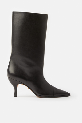 Avenue Mid Wide Shaft Leather Boots from Sania D'Mina