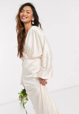 Bridesmaids Long Sleeve Sateen Maxi Dress from TFNC