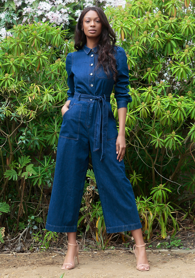 Denim Tie Waist Jumpsuit from Whistles