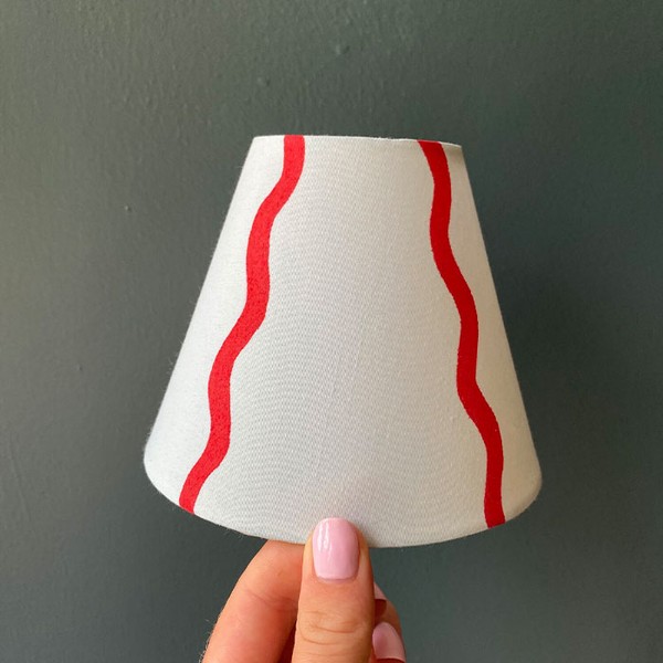 Red Squiggle Lampshade from Hum London