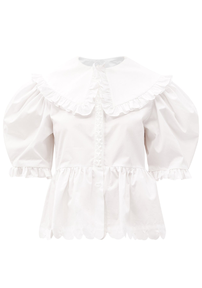 Antonia Exaggerated-Collar Cotton-Poplin Blouse from Horror Vacui