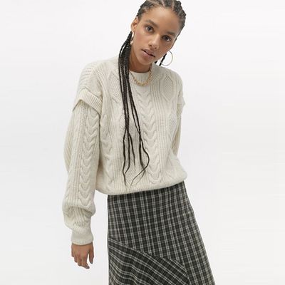 UO Cable Knit Drop Shoulder Jumper from Urban Outfitters