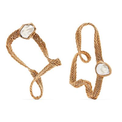 Martine Gold-Tone Pearl Earrings from Stvdio
