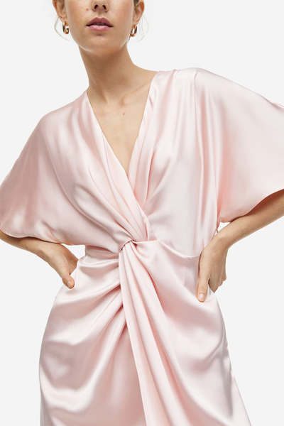 Draped Satin Dress