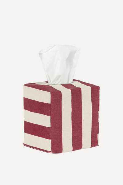 Square Tangier Stripe Tissue Box Cover from Alice Palmer & Co