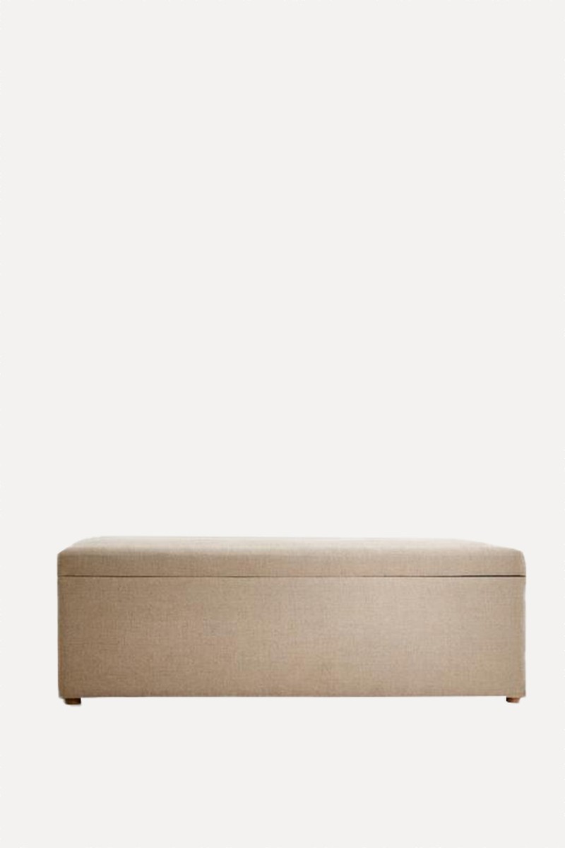 Wood & Linen Storage Bench from Zara