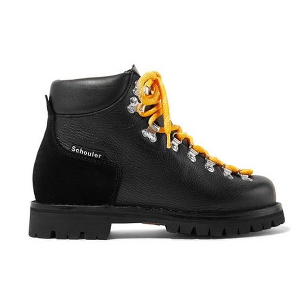 Suede-Trimmed Textured-Leather Ankle Boots from Proenza Schouler