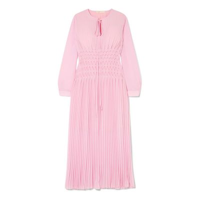 Pleated Chiffon Midi Dress from Maje