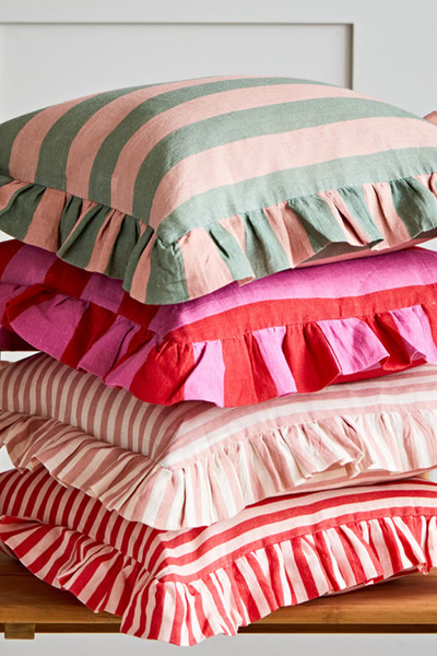 Ruffled Stripe Cushion from Amuse La Bouche 