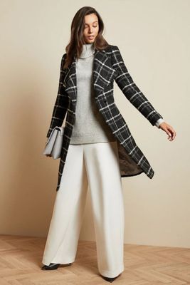 Rosylin Checked Belted Wrap Coat