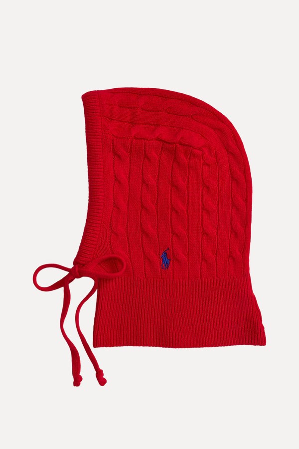 Cable Wool-Cashmere Hooded Snood