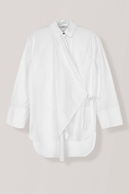 Cotton Poplin Wrap Shirt from Ganni