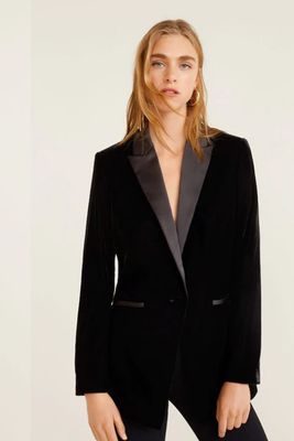 Velvet suit blazer from Mango