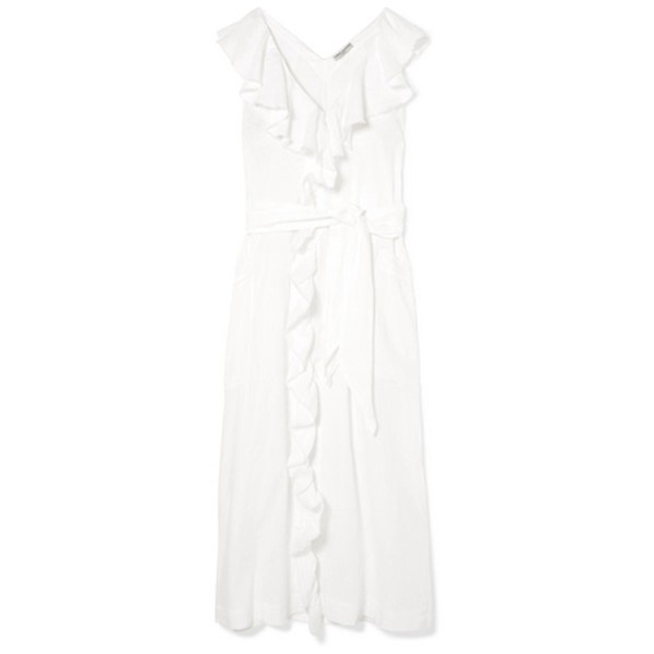Mable Ruffled Linen Midi Dress