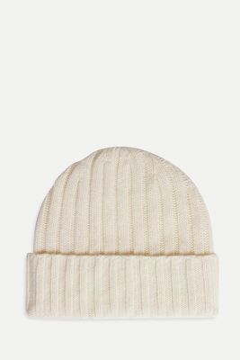 Abigail Ribbed Recycled Cashmere Beanie from Iris & Ink