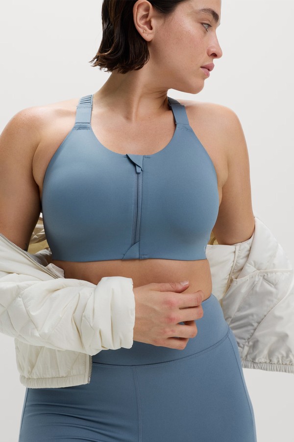 Ultimate Support Zip Up Non Wired Sports Bra