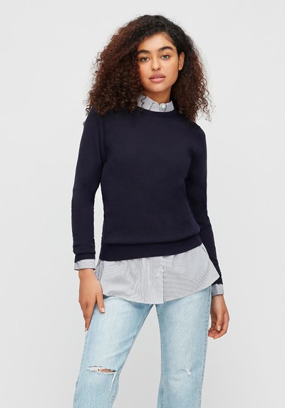 100% extra Fine Merino Wool Crew Neck Jumper from Uniqlo