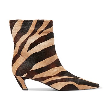 Zebra-Print Calf Hair Ankle Boots from Khaite