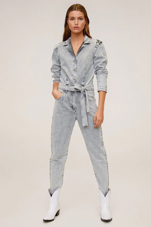 Flecked Denim Jumpsuit from Mango