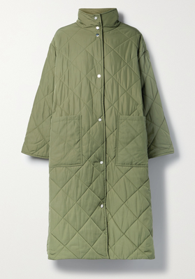 Sage Quilted Recycled Shell Coat   from Stand Studio