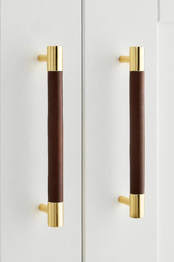 Set Of 2 Chelsea 18cm Faux Leather Door Handles