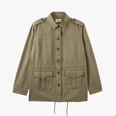 Longline Embroidered Military Jacket from Hush