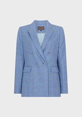 Double Breasted Check Wool Jacket