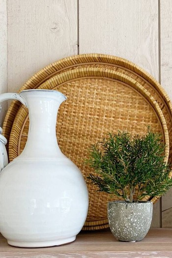 Round Rattan Trays Set Of Two