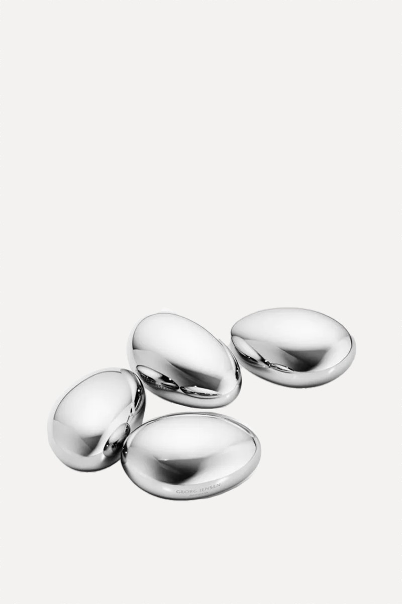 Set Of 4 Sky Stainless Steel Ice Cubes from GEORG JENSEN