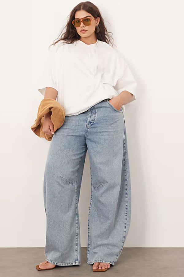 Curve Sydney Denim Barrel Leg Jeans from ARRANGE