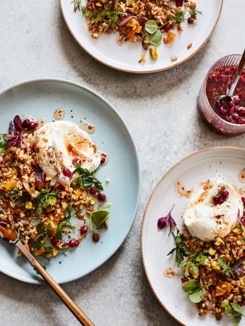 Toasted Mixed Grains With Lemon Labne