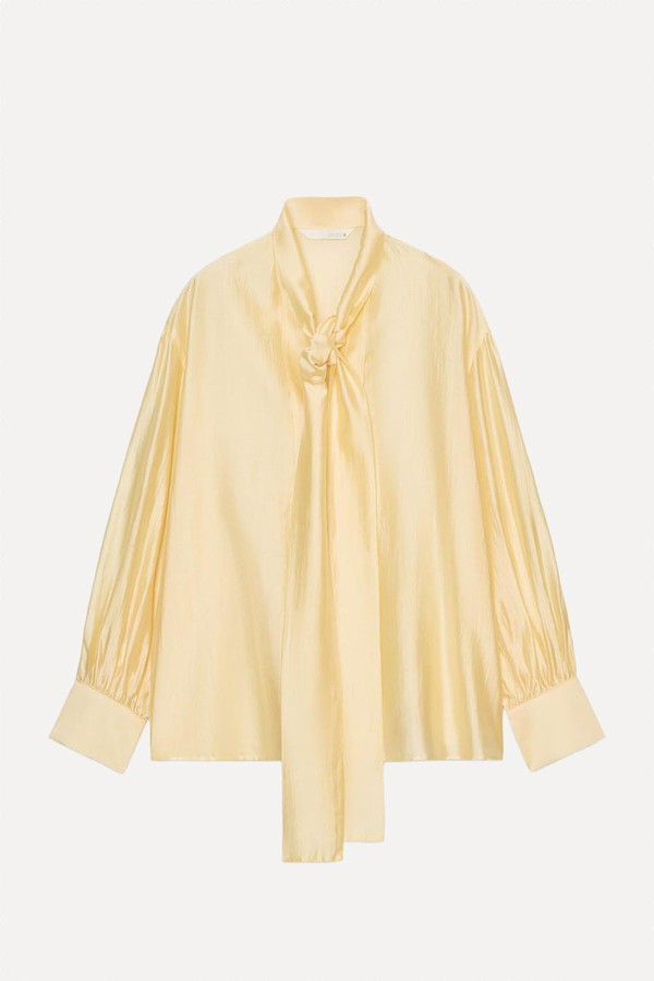 ZW Collection Satin Shirt With Ties from Zara