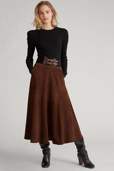 Suede Midi Skirt