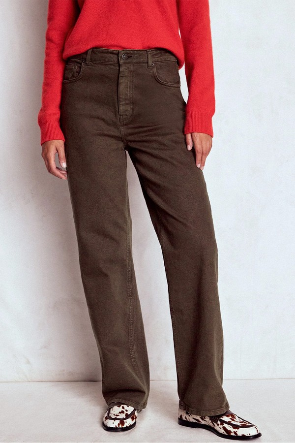 High Rise Column Leg Jeans