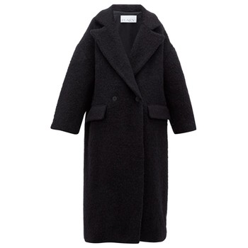 Double-Breasted Wool-Blend Blanket Coat from Raey