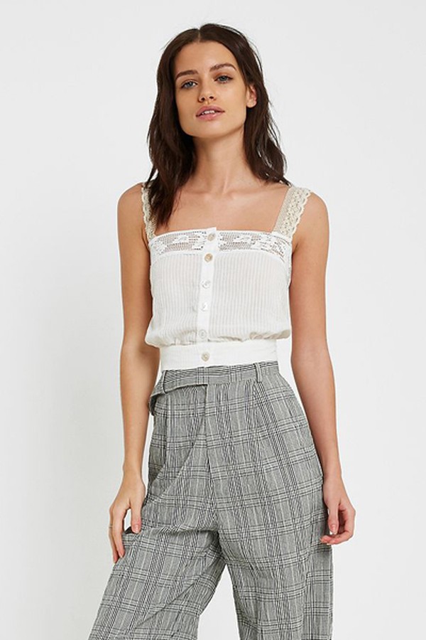 Jilly Ann Button-Through Lace Cami from Urban Outfitters