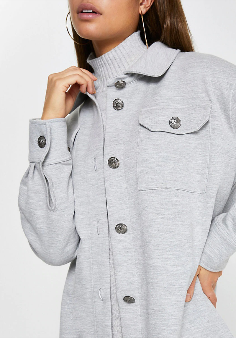 Button Up Long Sleeve Shacket