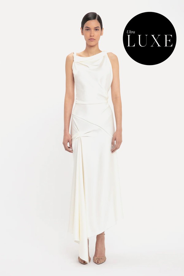 Asymmetric Draped Midi Dress from Victoria Beckham