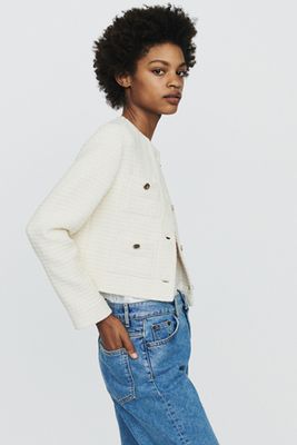 Cropped Tweed Jacket from Maje