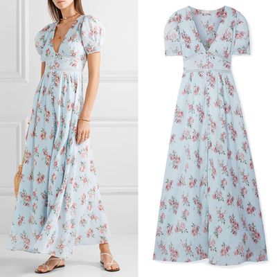 Stacy Lace-Trimmed Floral-Print Cotton-Crepon Maxi Dress from LoveShackFancy