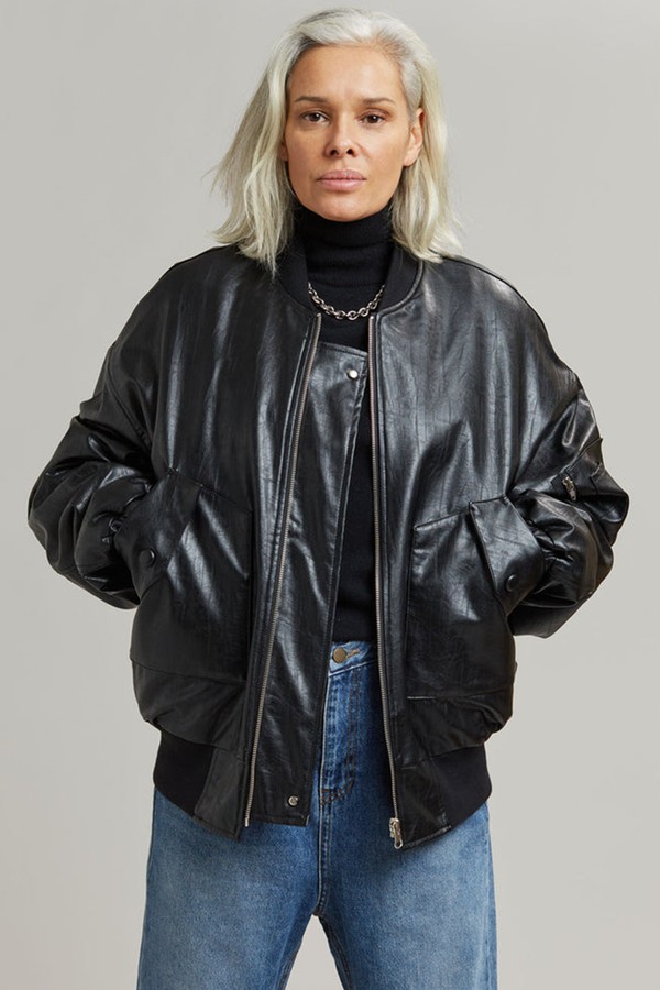 Hane Faux Leather Bomber from The Frankie Shop