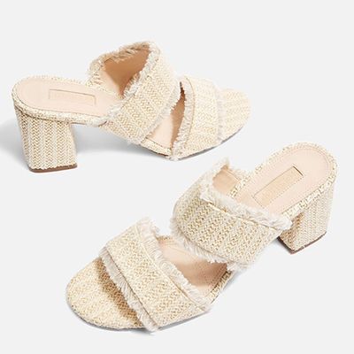 Two Part Woven Mules from Topshop