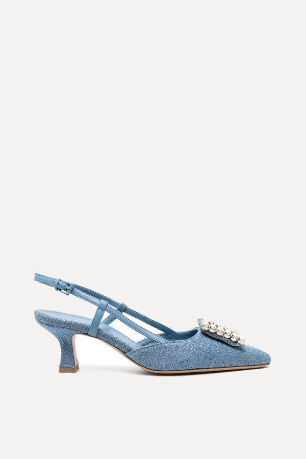 Slingback Denim Pumps from Roberto Festa