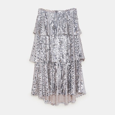 Sequinned Ruffled Skirt from Zara