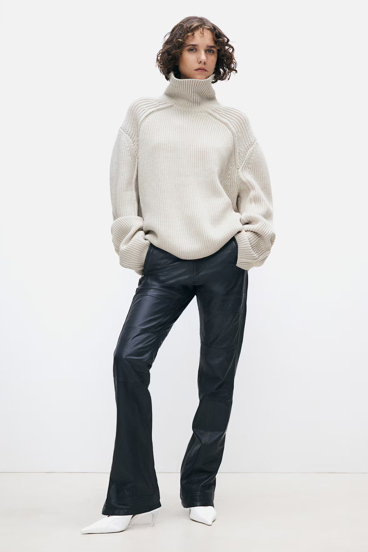 High-Collar Wool Jumper