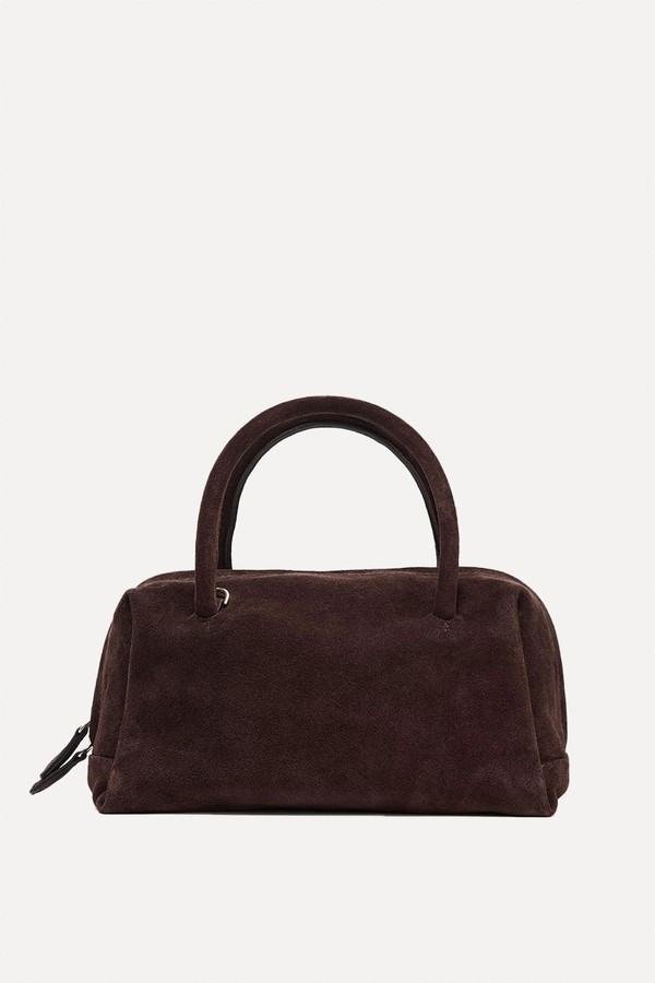 Split Suede Bowling Bag