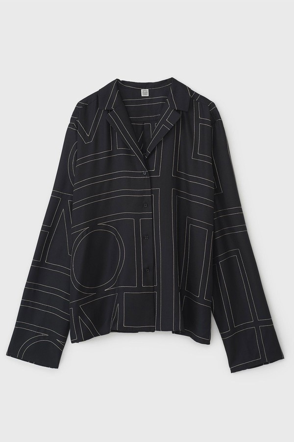 Monogram Silk PJ Top from Totême